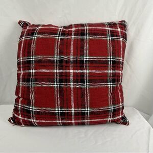Allen + Roth Red Plaid Pillow Oversized NWT Zipper Cover 22” x 22”